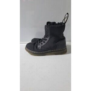Dr. Martens Boots Kids Size 13 Doc Combs J Combat Lace Up Canvas Zip Black Youth